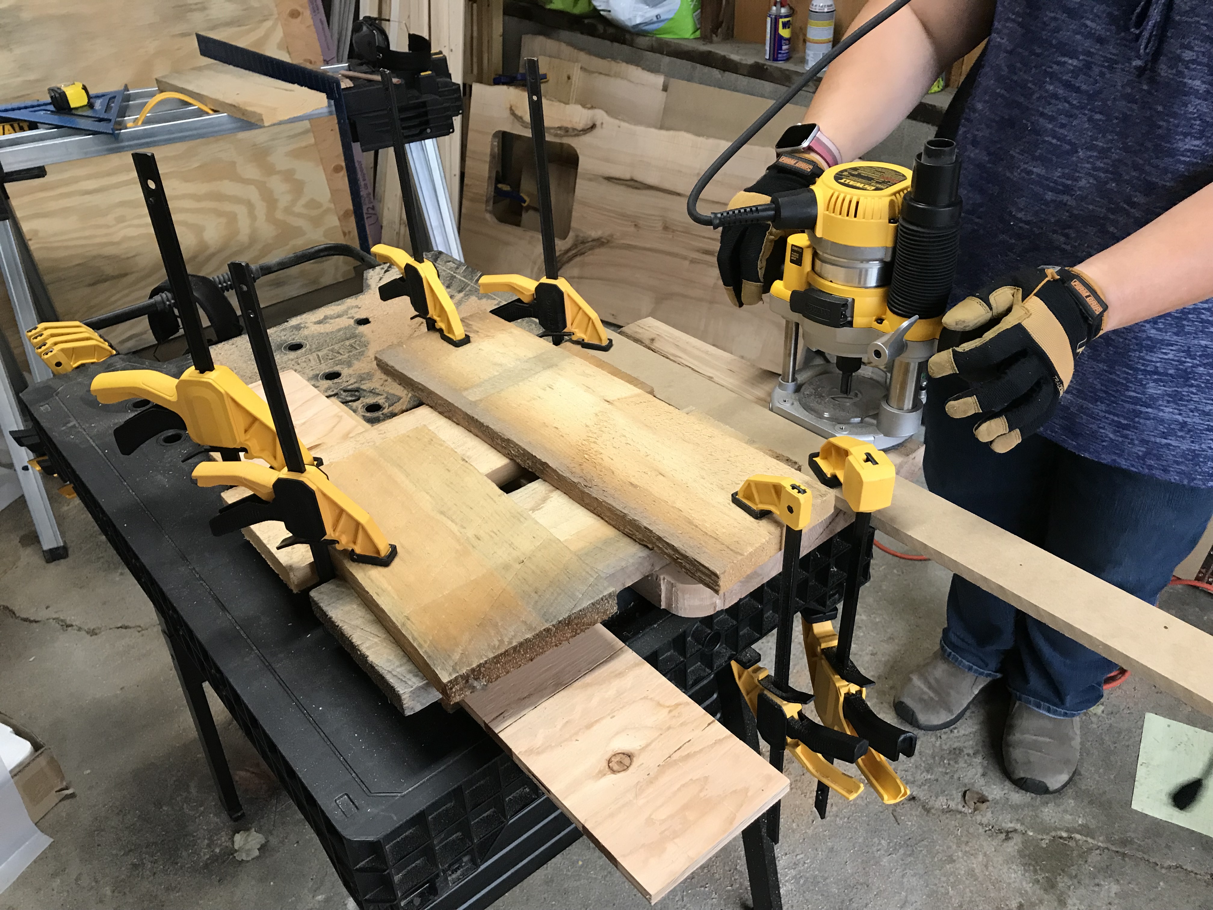 defensive clamping for hardwood routing