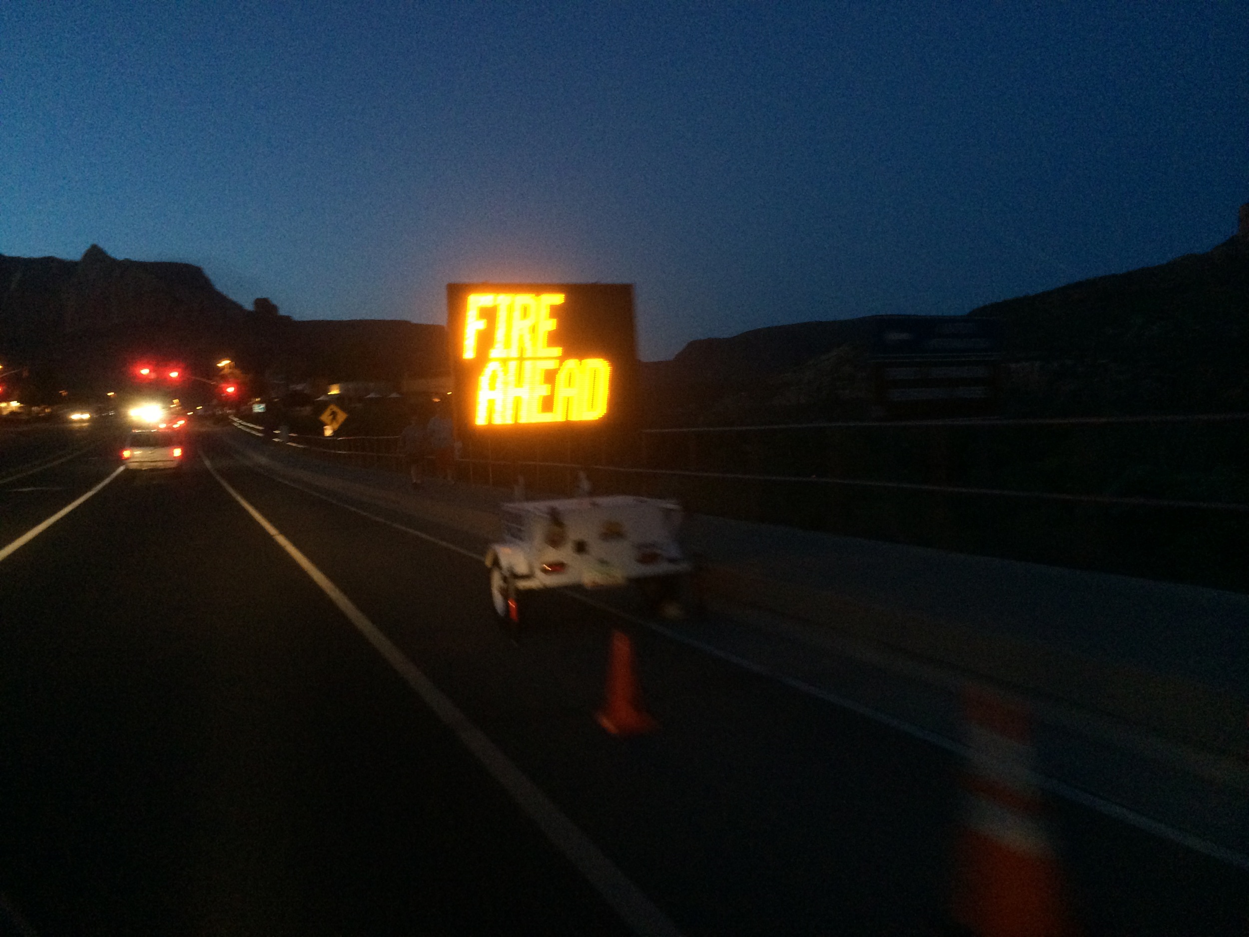 Fire ahead! 89A between Sedona and Flagstaff closed