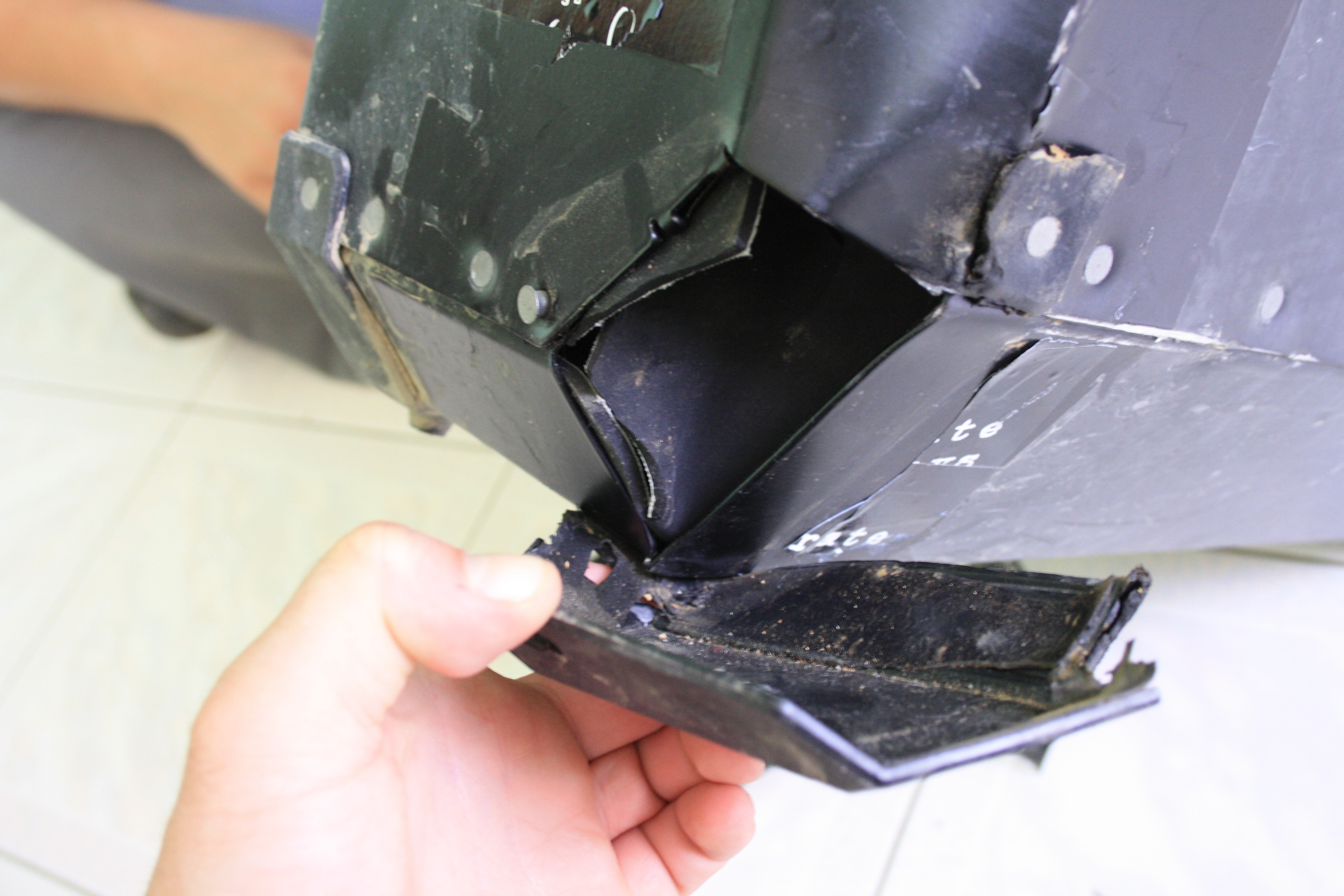 Damage to Trax case by CorporateRunaways, on Flickr Damage to Trax case