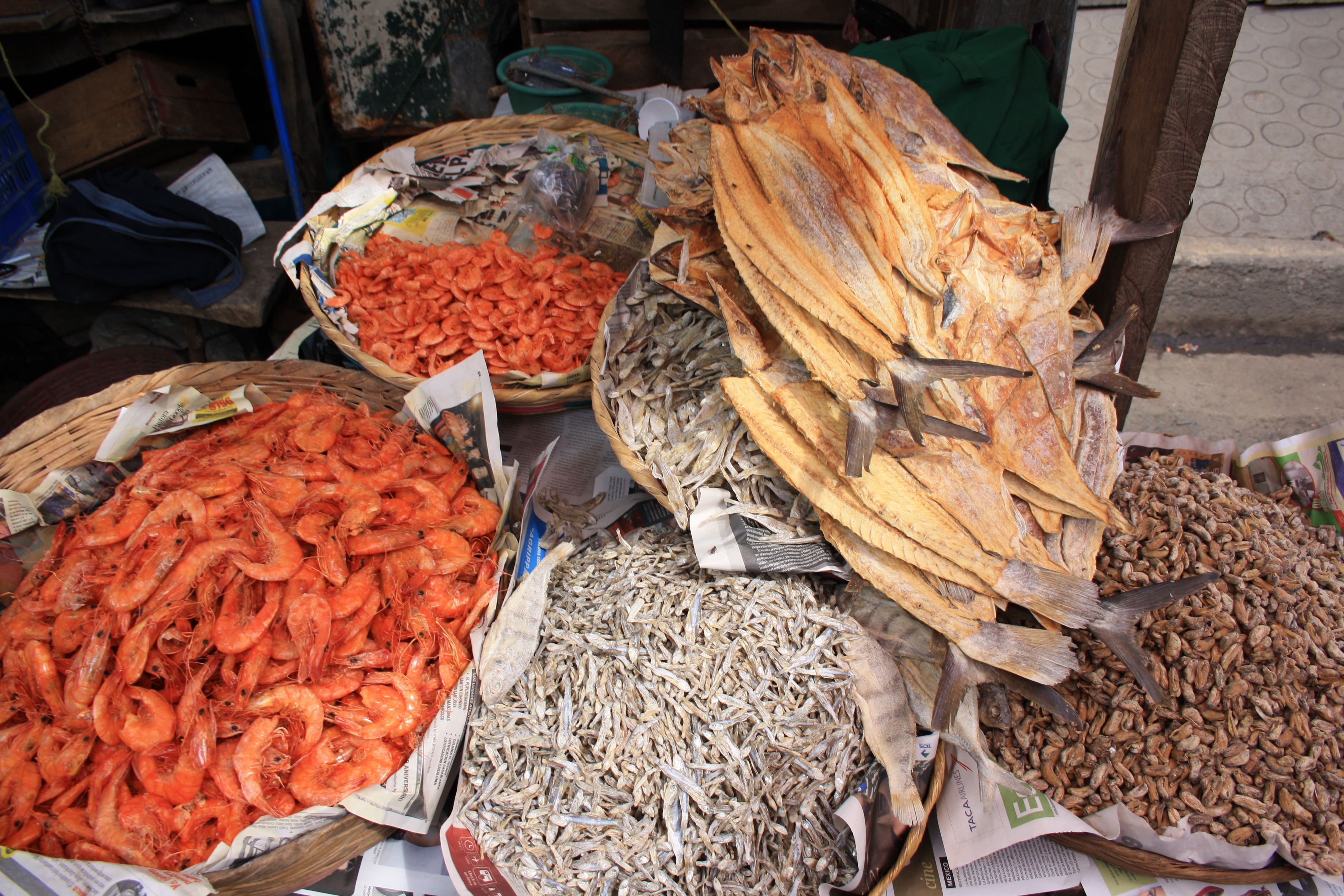 Dried fishy things in San Miguel