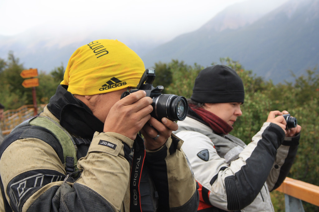 Dachary and Alberto shooting Perito Moreno Glacier