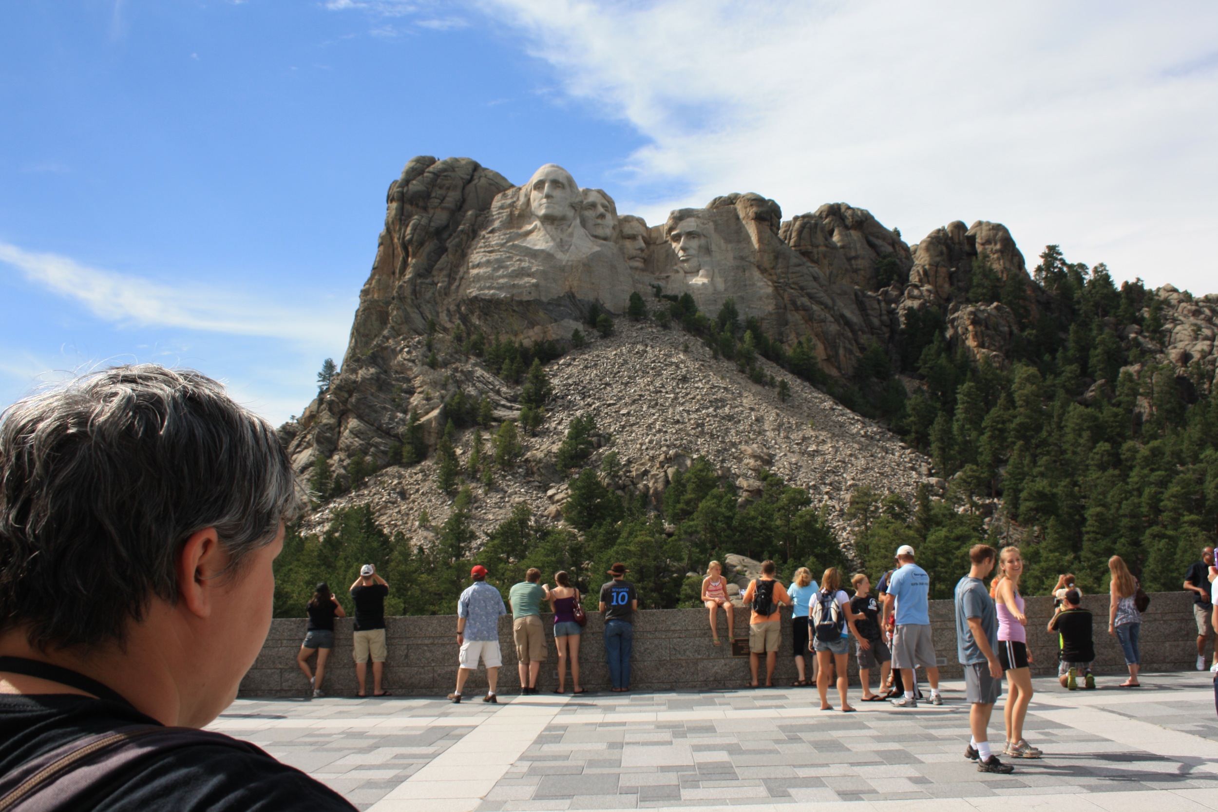 Tourists at Mount Rushmore